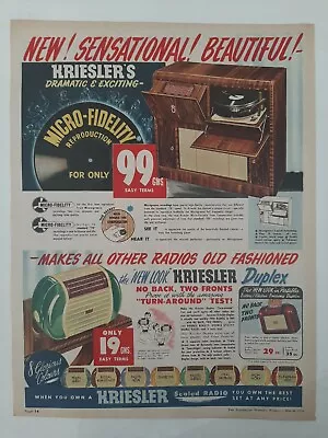 Vintage Australian Advertising 1954 Ad KRIESLER RADIOGRAM & DUPLEX RADIO • $21.95