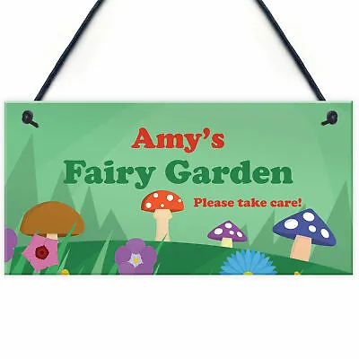 PERSONALISED Fairy Garden Sign Summerhouse Home Decor Daughter Gift • £4.99