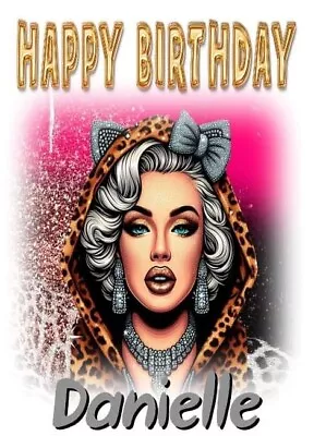 Birthday Personalised Marilyn Monroe Diamond Glitter Card • £2.35