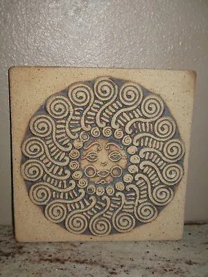 Vintage John Wenzel Clayworks- Sun Tile- Art Pottery Clay- Mid Century Modern • $69.99