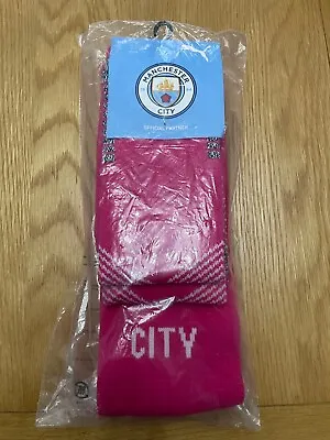 Manchester City Puma Promo 2 Part (foot And Shin) Away Kit Socks. Size Uk 9-11. • £13