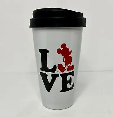 Disney Mickey Mouse Love Ceramic Travel Silicone Lid Mug Cup - 12 Oz • $6.95