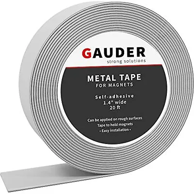 GAUDER Metal Tape Self Adhesive Ferrous Tape Metallic Steel Strip 1.4  Wide • £27.41