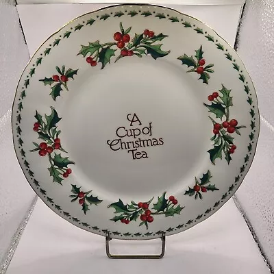 A Cup Of Christmas Tea Dinner Plate Bone China. Waldmen House Press. Vintage  • $32