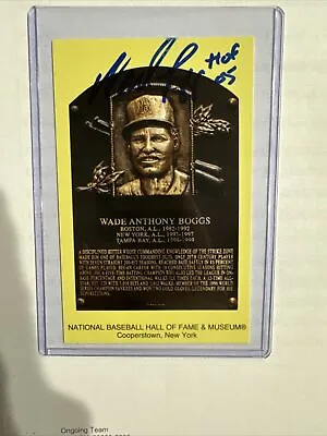 Cooperstown Wade Boggs Signed Postcard Hof Auto Autograph Red Sox • $19