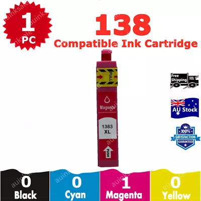 1x Compatible Ink Cartridge 138 T138 Magenta For Epson WF 545 435 7510 633 3530  • $5.50