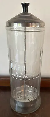 Genuine Vintage Barbicide Large Disinfecting Jar Barber Shop King • $18