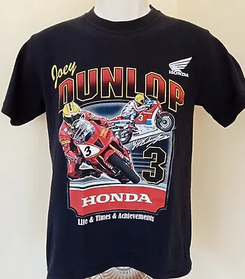 JOEY DUNLOP HONDA Rare Retro TT Race T Shirt Back Print S Adults • £11.99