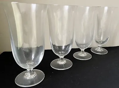 Set Of 4 Vintage Footed Crystal Beverage Iced Tea Glasses • $22.95