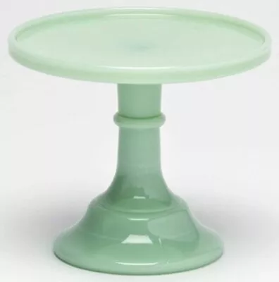 Cake Plate Pastry Tray Bakers Plain & Simple Jade Jadeite Green Glass Mosser 6  • $44.99