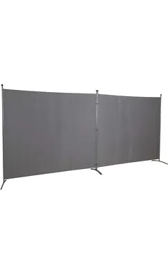 Room Divider Office Partition Classroom And Dorm Privacy Screen Double Unit Grey • $139.99