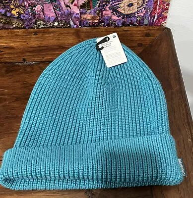 Authentic $54 Lululemon Ribbed Merino Wool Blend Knit Beanie L/XL Aqua Blue New • $29