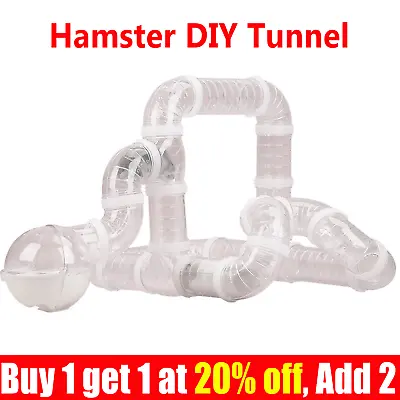 1set Hamster Tunnel Tube Part Transparent Curved Straight Tunnel Pipe DIY UK • £13.60