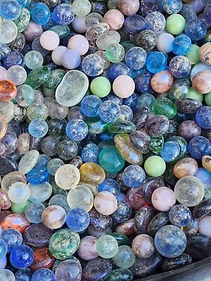  20 Lbs Mixed Marbles Flat Glass Marbles Gems Vase Fillers Mosaic  $32.99 • $32.99