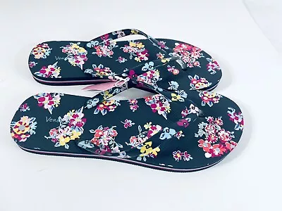 Women’s Vera Bradley Flip Flops Size Med 8 Version Multicolor Flowers Posies NWT • $10.95