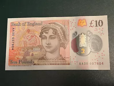 RARE AA30 037804  Bank Of England £10 Ten Pound Note Plastic/Polymer • £20