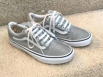 VAN'S Old Skool Silver Metallic Glitter Sneakers ~ Men's 6 ~ Ladies 7.5 • $16.95