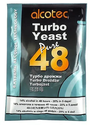 Alcotec 48 Hour TURBO YEAST High Alcohol Spirit Vodka Cider Making FREE DELIVERY • £3.90
