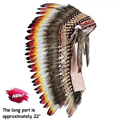 $132.83 • Buy Native American Indian Feather Headdress For Halloween Display Festival Costume