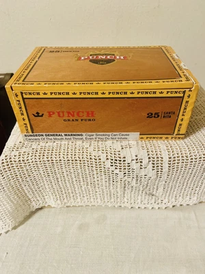 $5.99 • Buy Vintage Wood Cigar Box Punch Gran Puro Handmade In Spanish Honduras