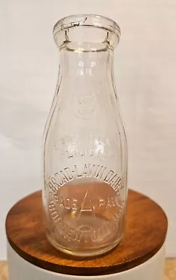 Pint Milk Bottle Bordentown NJ New Jersey Broad Lawn Dairy Hard To Find ! RARE • $45
