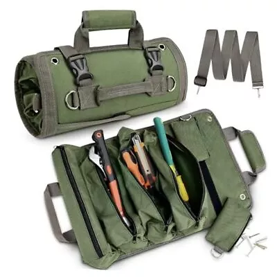 Tool Roll Up Bag Roll Up Tool Bag Organizer For Mechanic Gifts Tool Green • $20.17