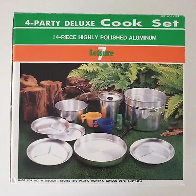 Vintage Leisure 7 Aluminium 4 Party 14 Piece Camping Cook Set For Clubs / Scouts • $29.95