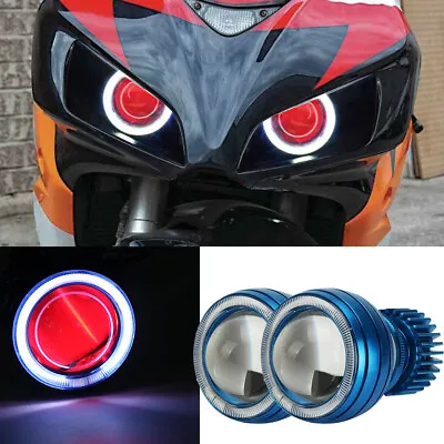 2x Motorcycle  For Honda CBR 600 1000 RR LED Headlight Angel Eye Demon Projector • $65.99