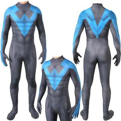 $44.99 • Buy 2021 Nightwing Bodysuit Robin Jumpsuit Cosplay Costume Adult Kids Halloween 002