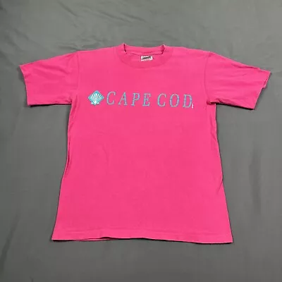 Vintage Cape Cod Single Stitch Graphic Tee Medium Pink VTG 90s Unisex • $19.99