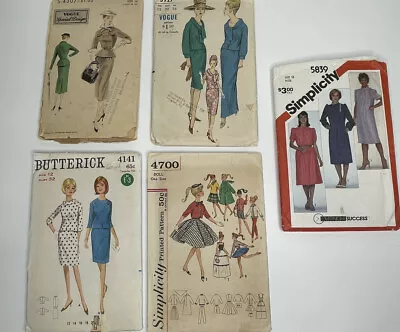 5 Vintage Clothing Pattern Sets 40’s-70’s VOGUE BUTTERICK SIMPLICITY • $19.99