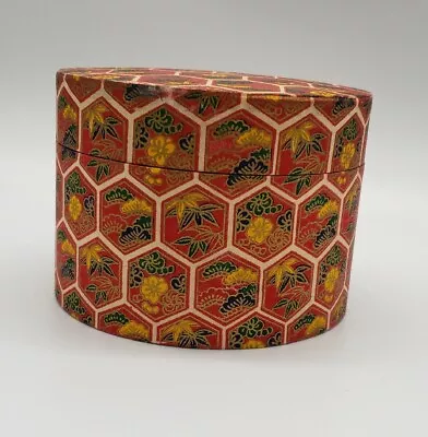 Vintage OMC Round Trinket Box Vanity Powder Paper  • $7.96