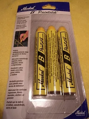 Yellow Rounded Tip Lead Free B® Paintstik® Paint Marker 3-Pack • $15