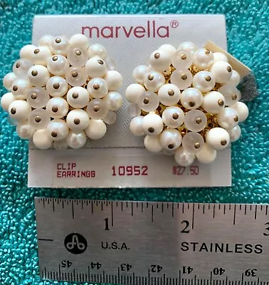 Vintage Marvella Earrings  Pearl And Gold  New With Tag • $36