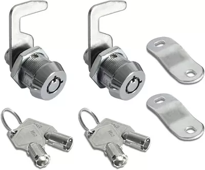 2 Pack Toolbox Lock 5/8  Tubular Cam Replacement Lock Hook Cam Keyed Alike With • $14.79