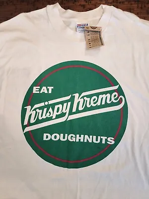 $79.99 • Buy 90s Deadstock Single Stitch Eat Krispy Kreme Doughnuts TShirt Hanes Beefy T XXL 