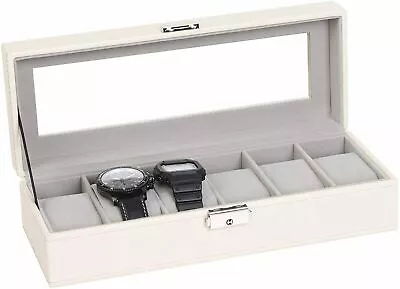 6Slot PU Leather Watch Box Jewelry Storage Display Case For Men Women Gift White • $18.99