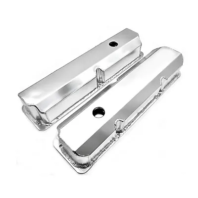 BB Ford 352 360 390 427 428 FE Valve Covers Fabricated Tall Aluminum Polished • $134.99