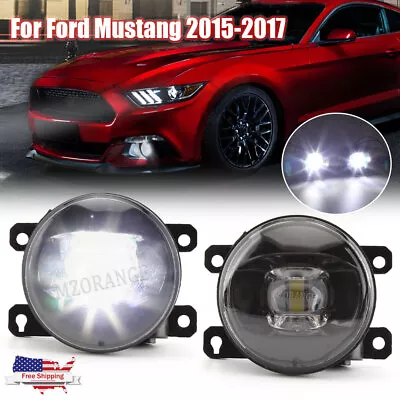 LED Clear Fog Lights Bumper Driving Lamps Replacement For Ford Mustang 2015-2017 • $38.36