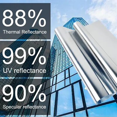 £8.45 • Buy One Way Mirror Film Window Glass Sticker Tint UV Solar Insulate Reflect Privacy