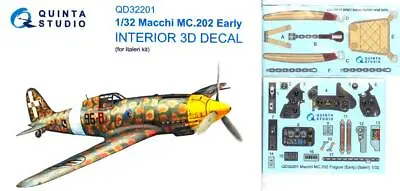 Quinta Studios 1/32 MACCHI MC.202 (EARLY) 3D DECAL COLORED INTERIOR SET Italeri • $16.99