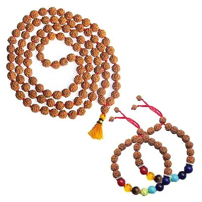 Certified Rudraksh Mala-5face- Genuine Himalayan Rudraksha Bracelet 7 Chakra • $29.70