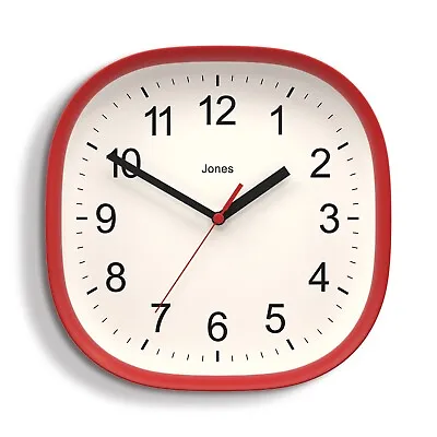 Wall Clock Sprite Cherry Red Modern Kitchen Office Living Room Jones RRP £21.99 • £10.99