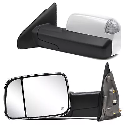 Tow Mirrors Power Heated For 2004-2008 Dodge Ram 2500 3500 Left+Right Chrome Cap • $137.46