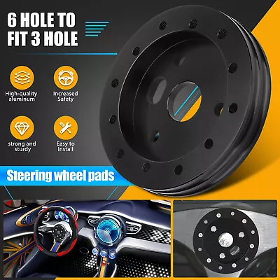 0.5  Steering Wheel Hub Adapter Conversion Spacer 6 Hole To 3 Hole Kit Black • $12.48