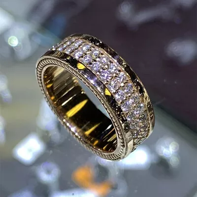 Elegant Cubic Zirconia Rings For Women 18k Yellow Gold Plated Jewelry Size 6-10 • $3.04