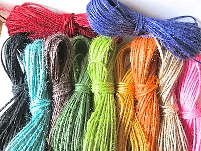 20 Mts Of Coloured Jute Twine Cord String Burlap GARDEN TWINE • £2.75