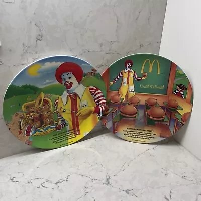 McDonald's Ronald Plates Set Of 2 1989 Melamine Hamburgers Vintage • $35.23