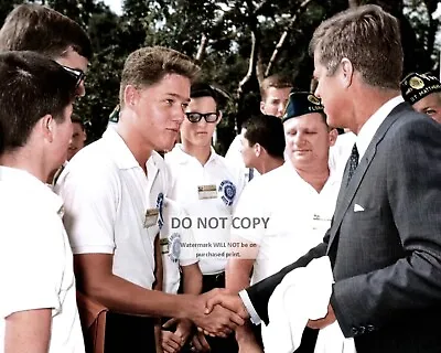 President John F. Kennedy Greets Bill Clinton Age 16 In 1963 8x10 Photo (ep-875) • $8.87