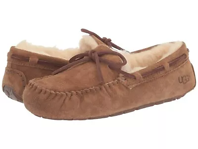 Women's Shoes UGG DAKOTA Suede Indoor/Outdoor Moccasin Slippers 1107949 CHESTNUT • $78